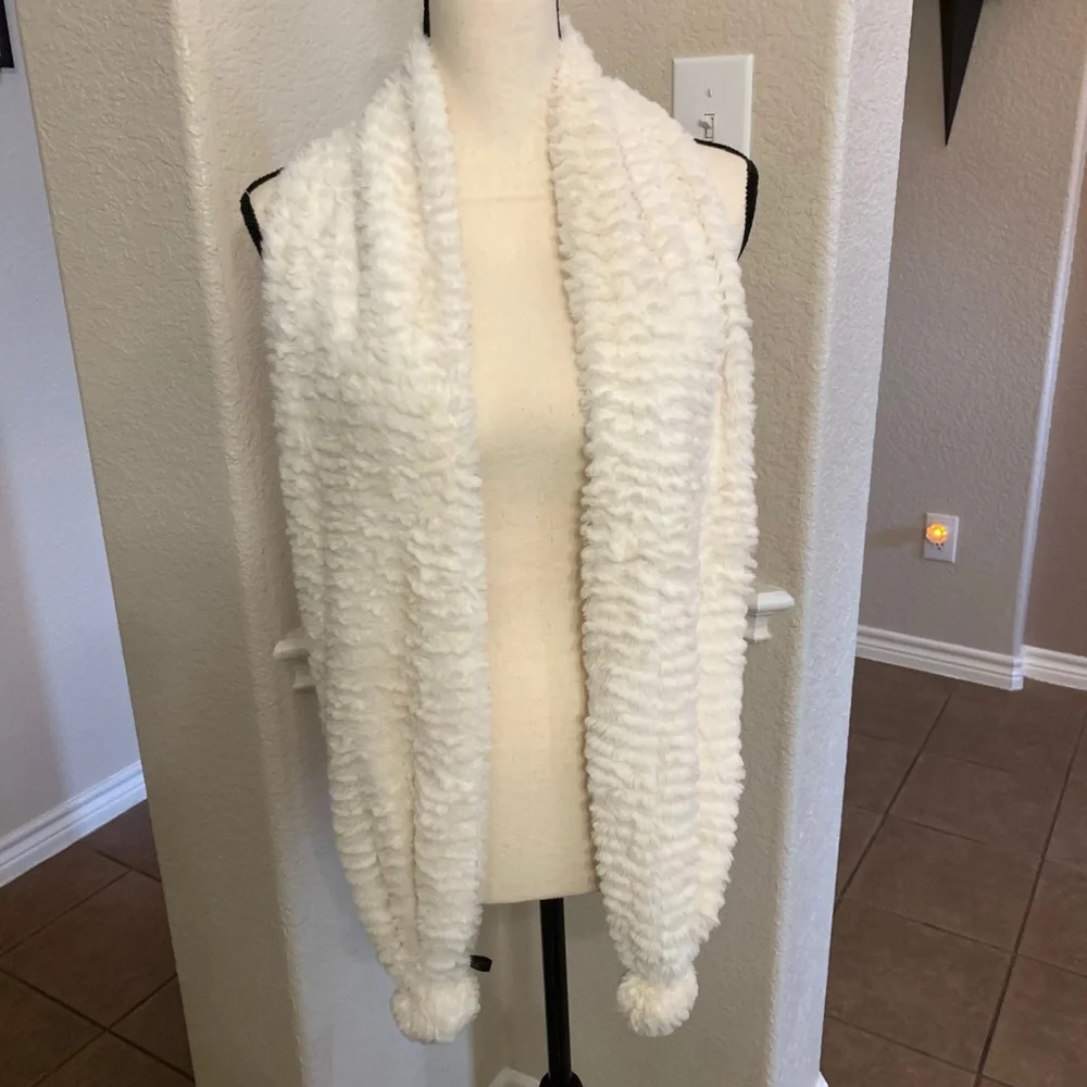 Posh Plush off white super soft cozy scarf